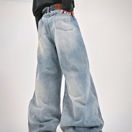 【10日以内お届け】ウォッシュドクラックバギーデニム L2085 【10日以内お届け】ウォッシュドクラックバギーデニム L2085