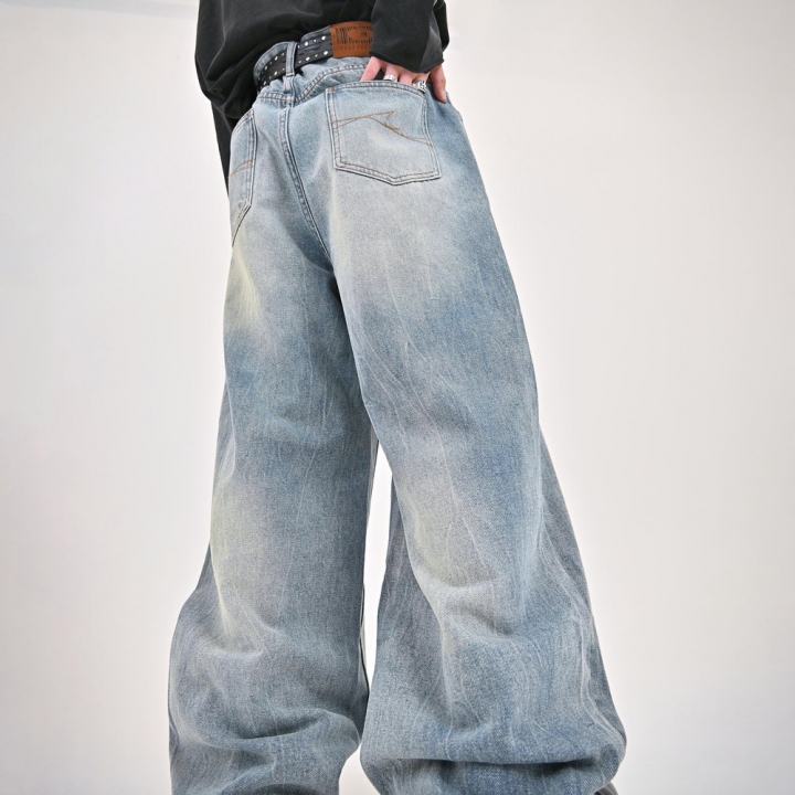 【10日以内お届け】ウォッシュドクラックバギーデニム L2085 【10日以内お届け】ウォッシュドクラックバギーデニム L2085