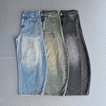 【10日以内お届け】ウォッシュドステッチバルーンデニム L2090 【10日以内お届け】ウォッシュドステッチバルーンデニム L2090