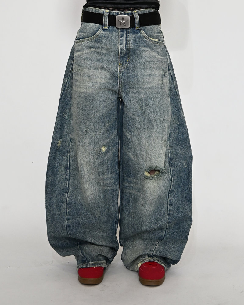 【10日以内お届け】カジュアルダメージバルーンデニム L2079