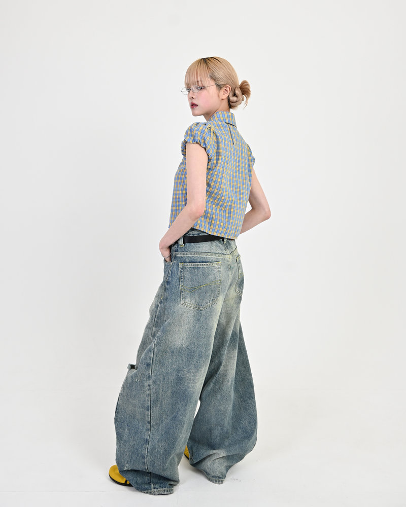 【10日以内お届け】カジュアルダメージバルーンデニム L2079