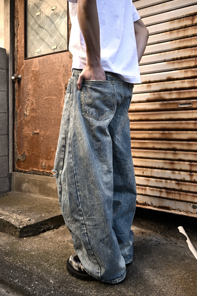 【10日以内お届け】カジュアルダメージバルーンデニム L2079