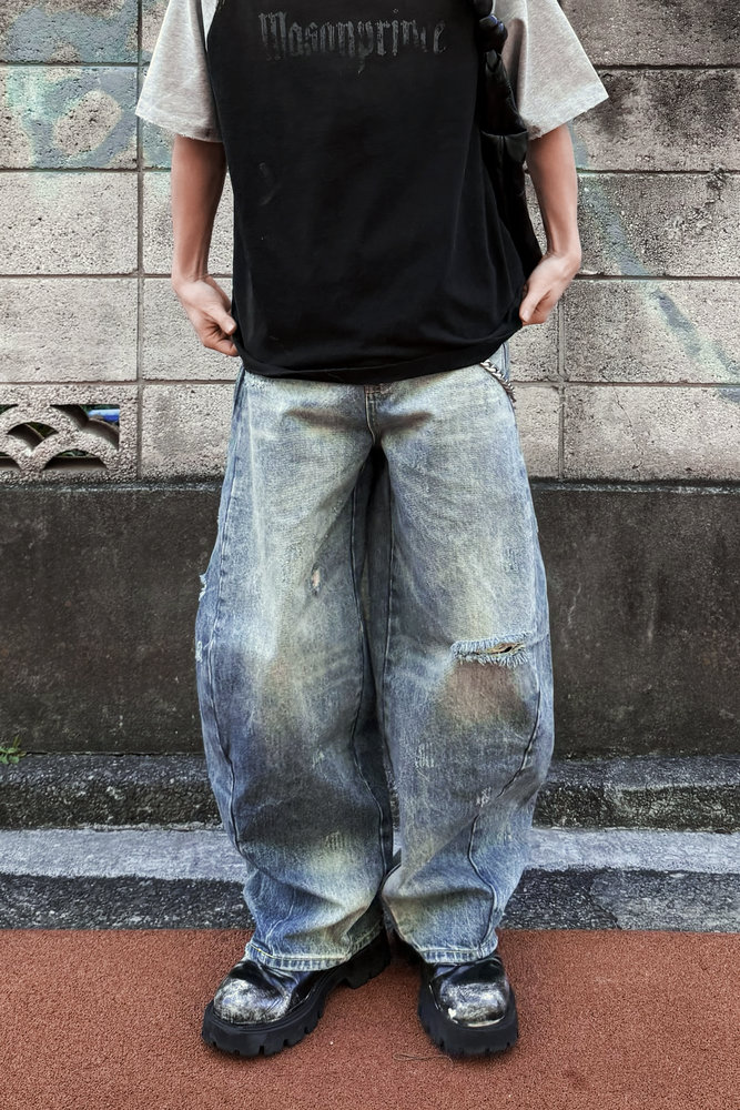 【10日以内お届け】カジュアルダメージバルーンデニム L2079