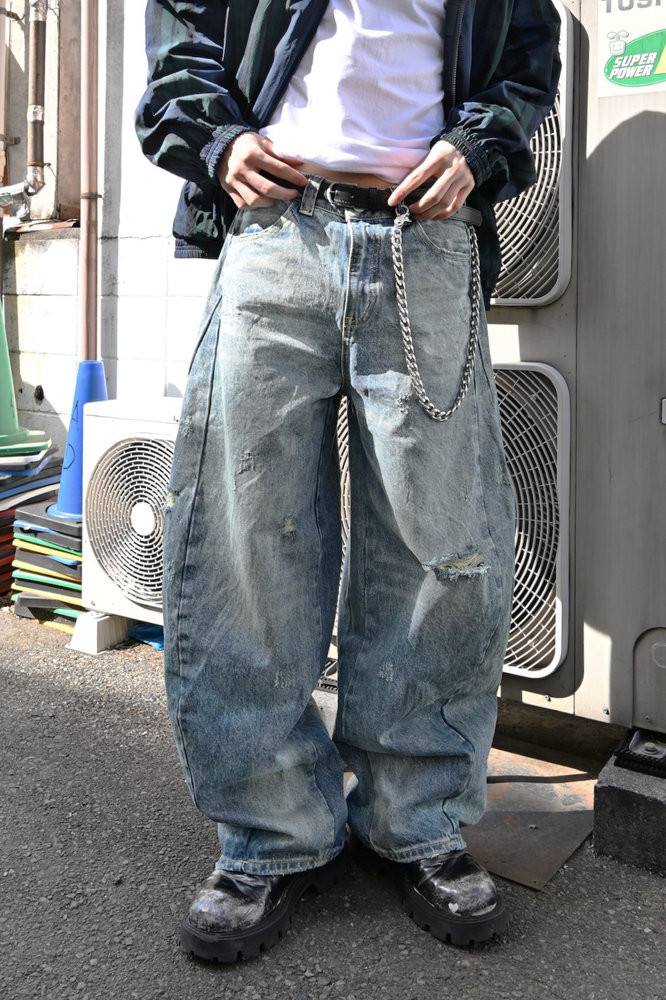 【10日以内お届け】カジュアルダメージバルーンデニム L2079