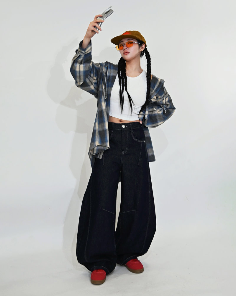 【10日以内お届け】ステッチバルーンインディゴデニム L2083