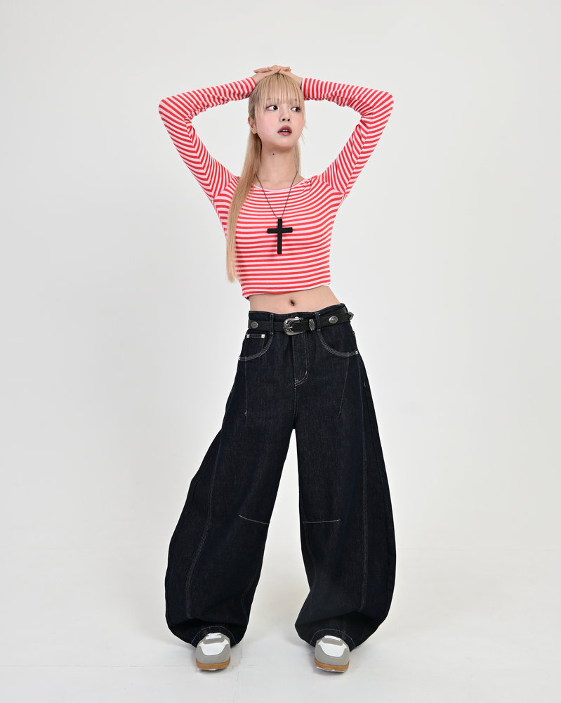 【10日以内お届け】ステッチバルーンインディゴデニム L2083