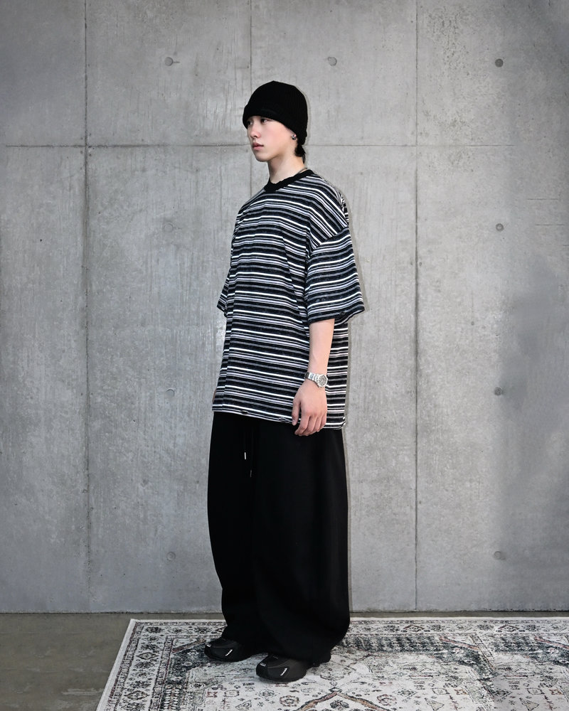 【10日以内お届け】ウォッシュドダメージボーダーT L2107