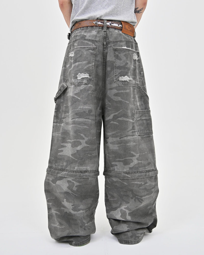 【10日以内お届け】 ダメージカモ2WAYパンツ L2103