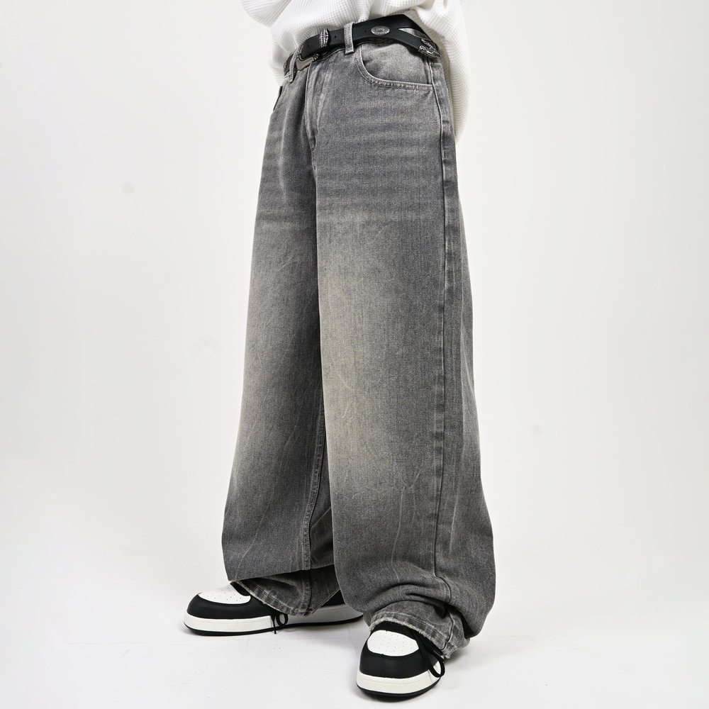 【10日以内お届け】ウォッシュドクラックバギーデニム L2085