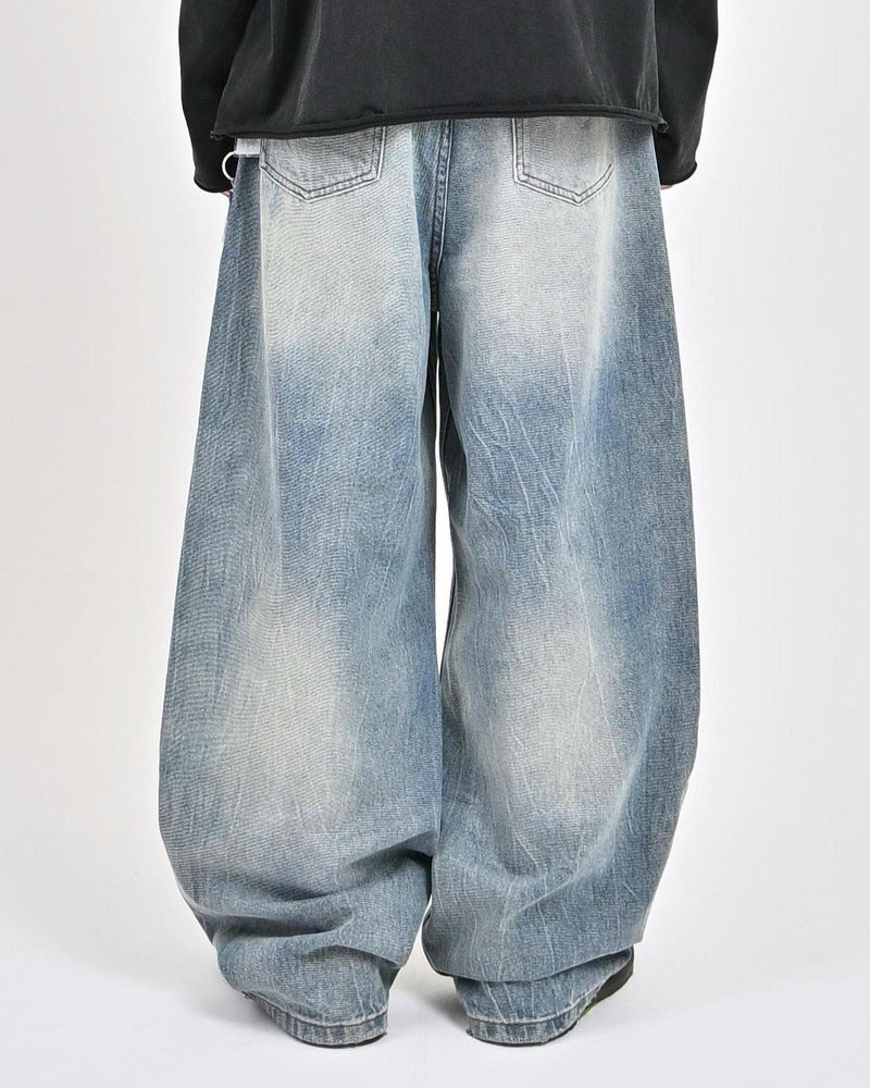 【10日以内お届け】ウォッシュドクラックバギーデニム L2085