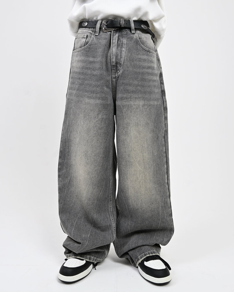 【10日以内お届け】ウォッシュドクラックバギーデニム L2085