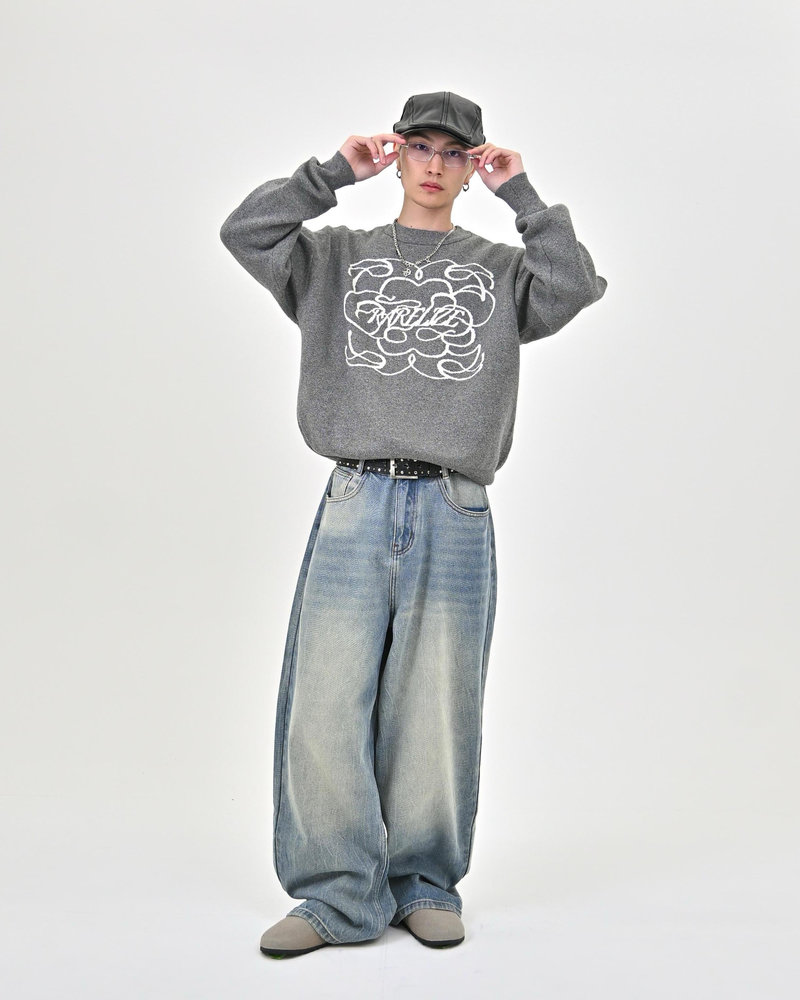 【10日以内お届け】ウォッシュドクラックバギーデニム L2085