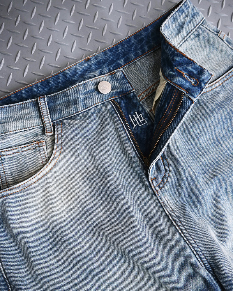 【10日以内お届け】ウォッシュドクラックバギーデニム L2085