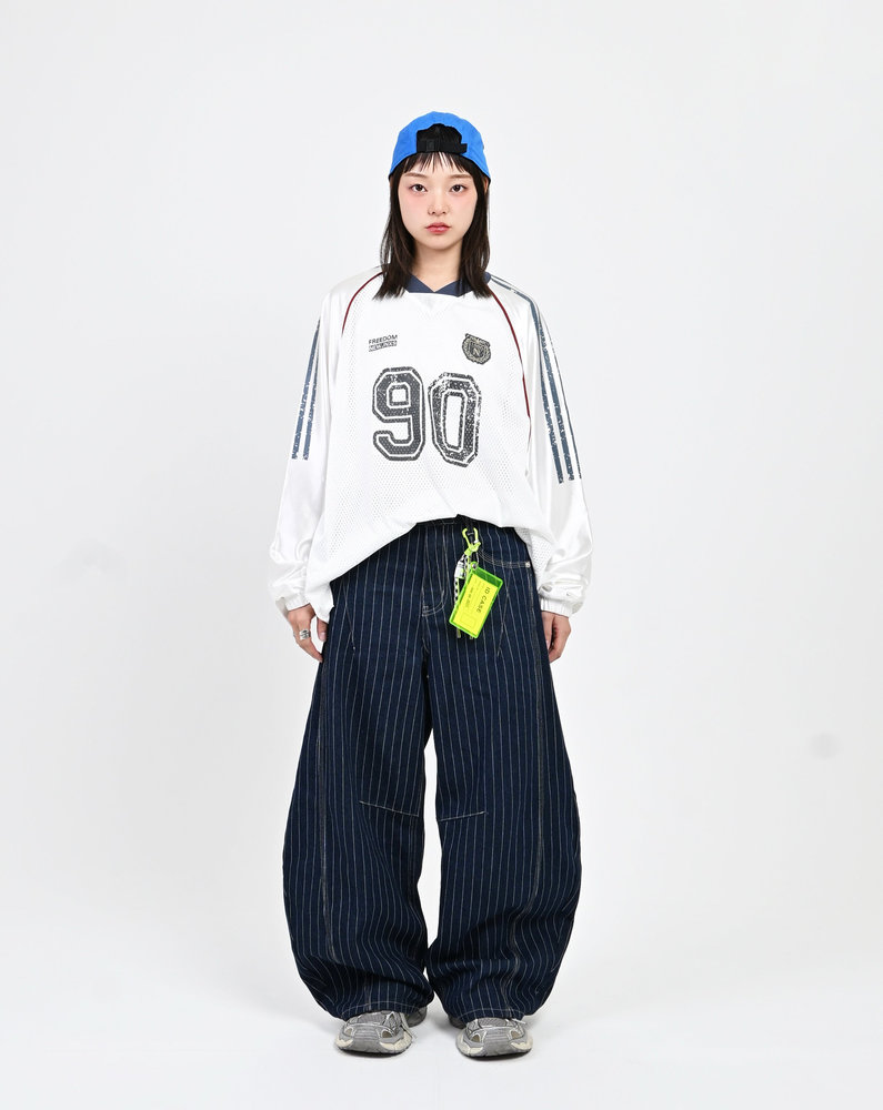 【10日以内お届け】ストライプバルーンデニム L2091