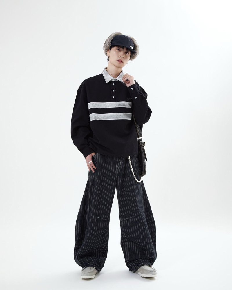 【10日以内お届け】ストライプバルーンデニム L2091