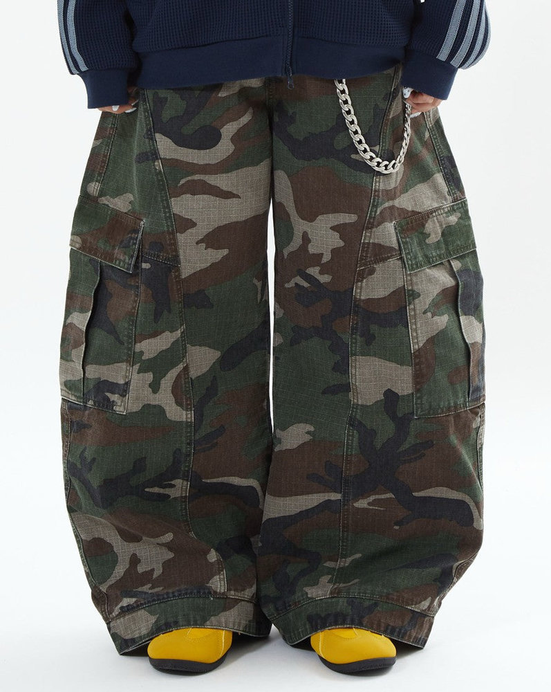 【10日以内お届け】ウォッシュドバルーンカモフラージュチノ L2096