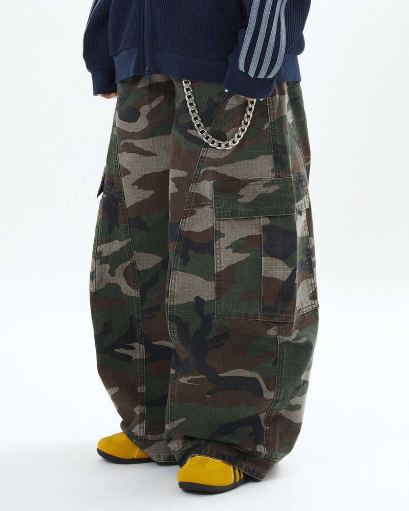 【10日以内お届け】ウォッシュドバルーンカモフラージュチノ L2096