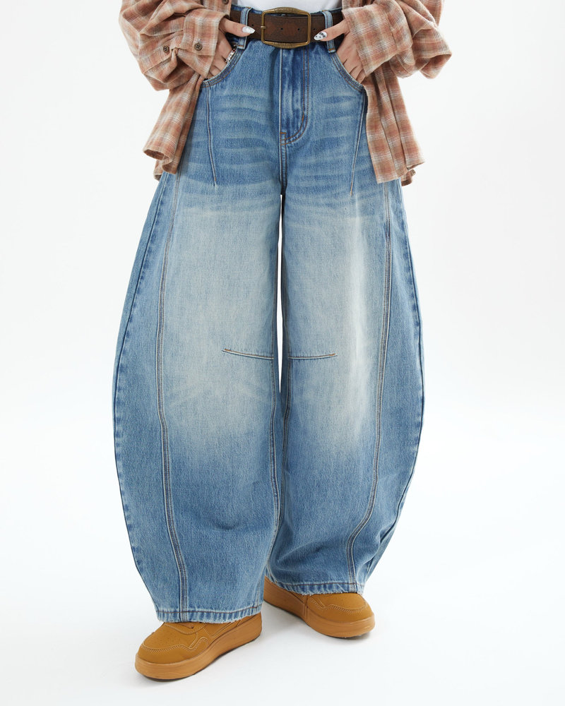 【10日以内お届け】ウォッシュドステッチバルーンデニム L2090