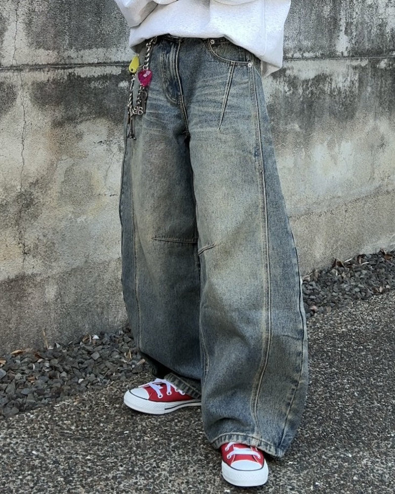 【10日以内お届け】ウォッシュドステッチバルーンデニム L2090