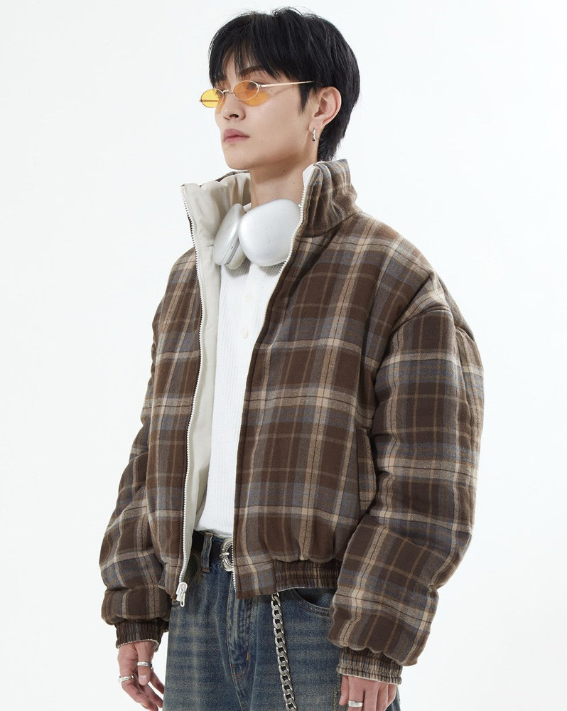 【10日以内お届け】リバーシブルチェックアウター L2142