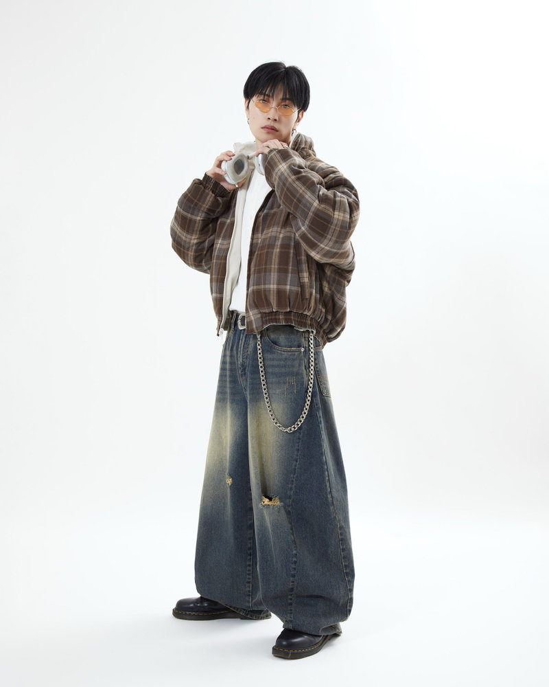 【10日以内お届け】リバーシブルチェックアウター L2142