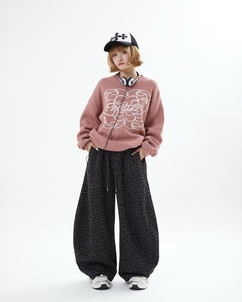 【10日以内お届け】レオパードバルーンスウェット L2204