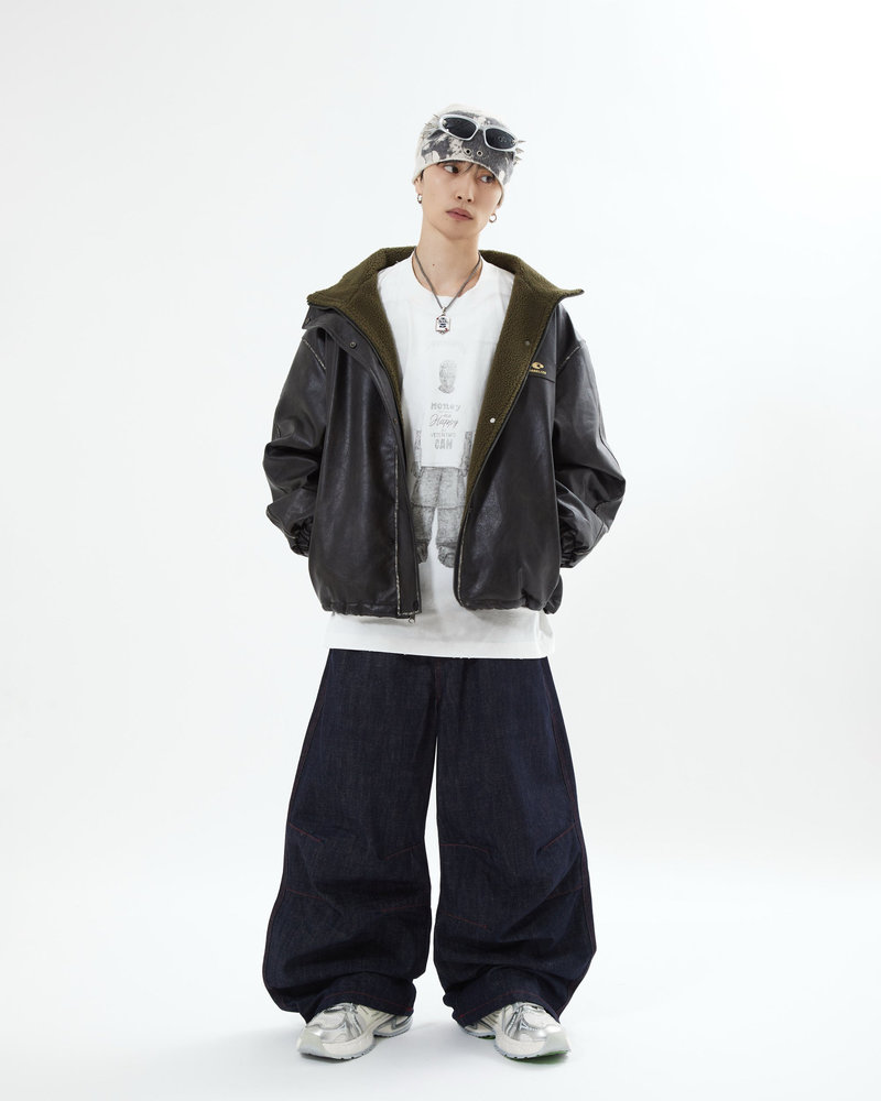 【10日以内お届け】リバーシブルPUレザージャケット L2084