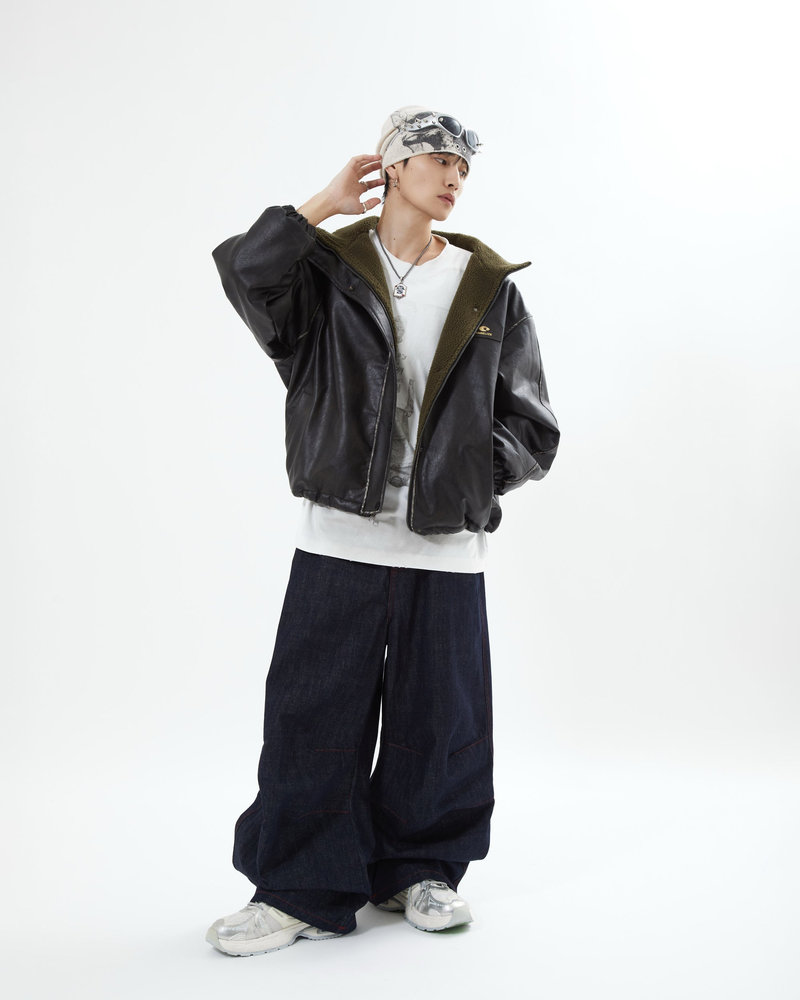 【10日以内お届け】リバーシブルPUレザージャケット L2084